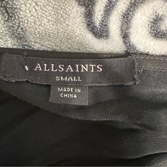 AllSaints black Cate wide leg jumpsuit size small 100% Rayon - Picture 7 of 15